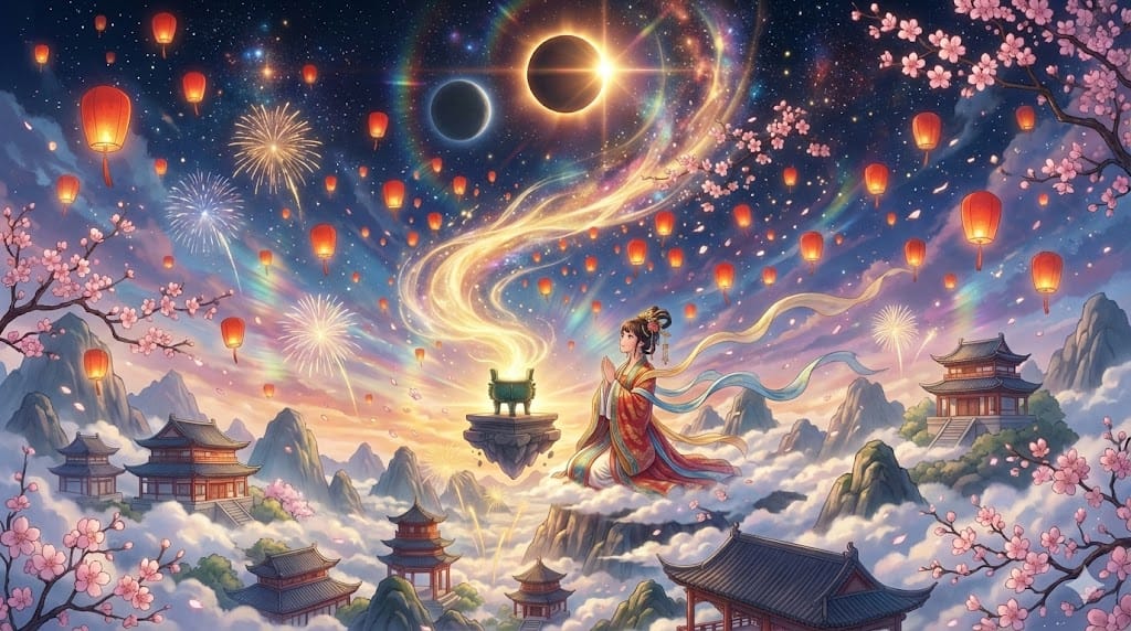 春節（太陰太陽暦の新年）と新月が重なる特別な日。「沢水困」の卦が伝える、古い執着を手放し、空っぽの器となって新しい宇宙のサイクルを迎えるためのメッセージ。